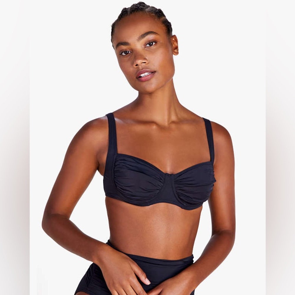 Kate Spade Shirred Underwire Bikini Top Size XS NWT
